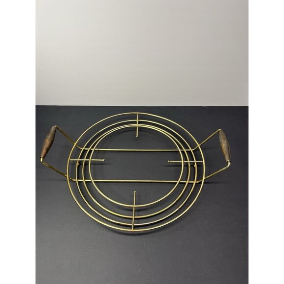 Vintage Brass Punch Bowl Caddy Mid Century Modern - Picture 1 of 14